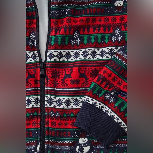 Fabletics Cozy Fleece Hooded Onesie Frosty Day Fairisle XS - Picture 4 of 5